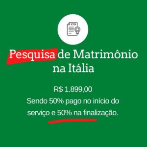 Pesquisa de Matrimônio na Itália com a empresa Busca de Certidão na Itália